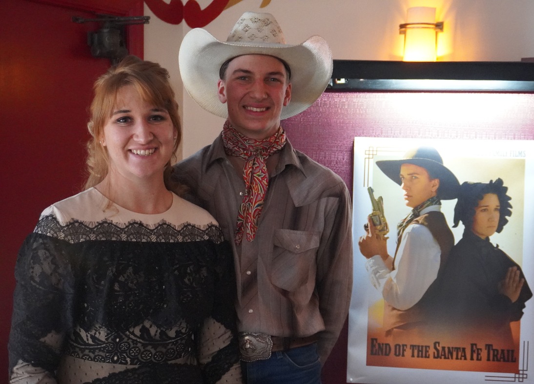 Lead actors Mary Bowen and Becket Bowen at the End of the Santa Fe Trail Premiere