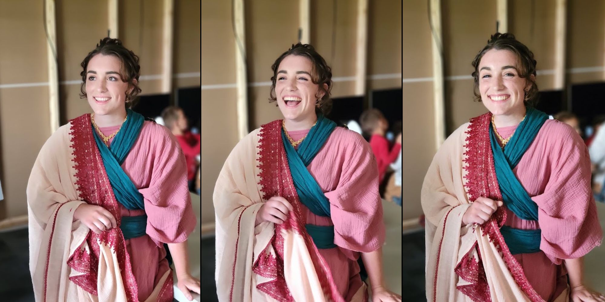 Lovey Maher enjoys a good mini photo shoot in between shots. Lovey Collage