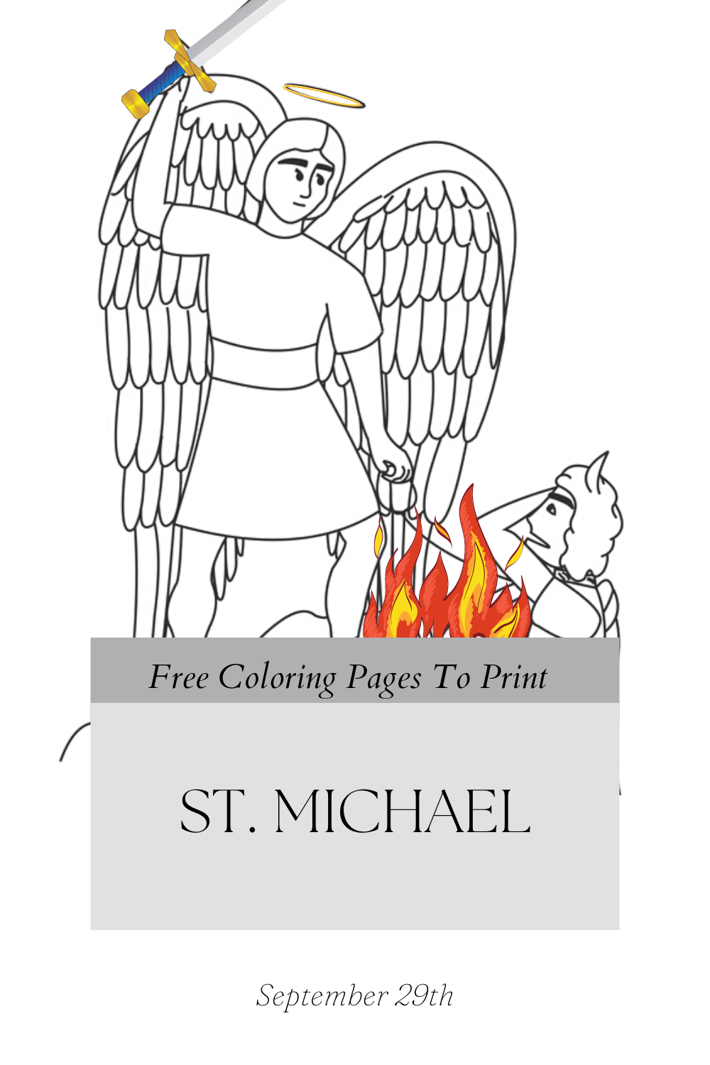St Michael coloring page blog image