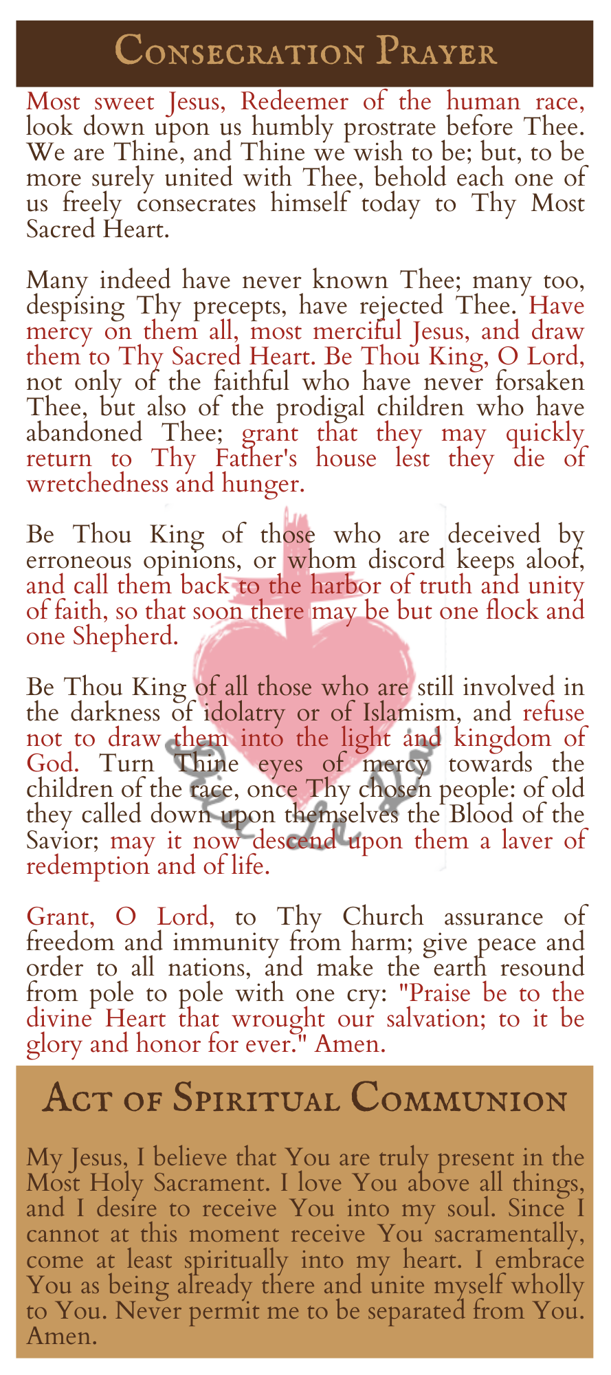 Sacred Heart Consecration Prayer Sacred Heart Consecration Prayer