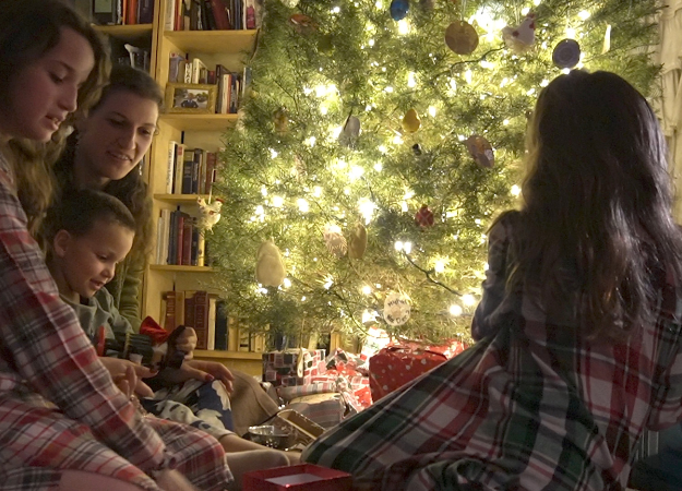 Family spending time together during Christmas