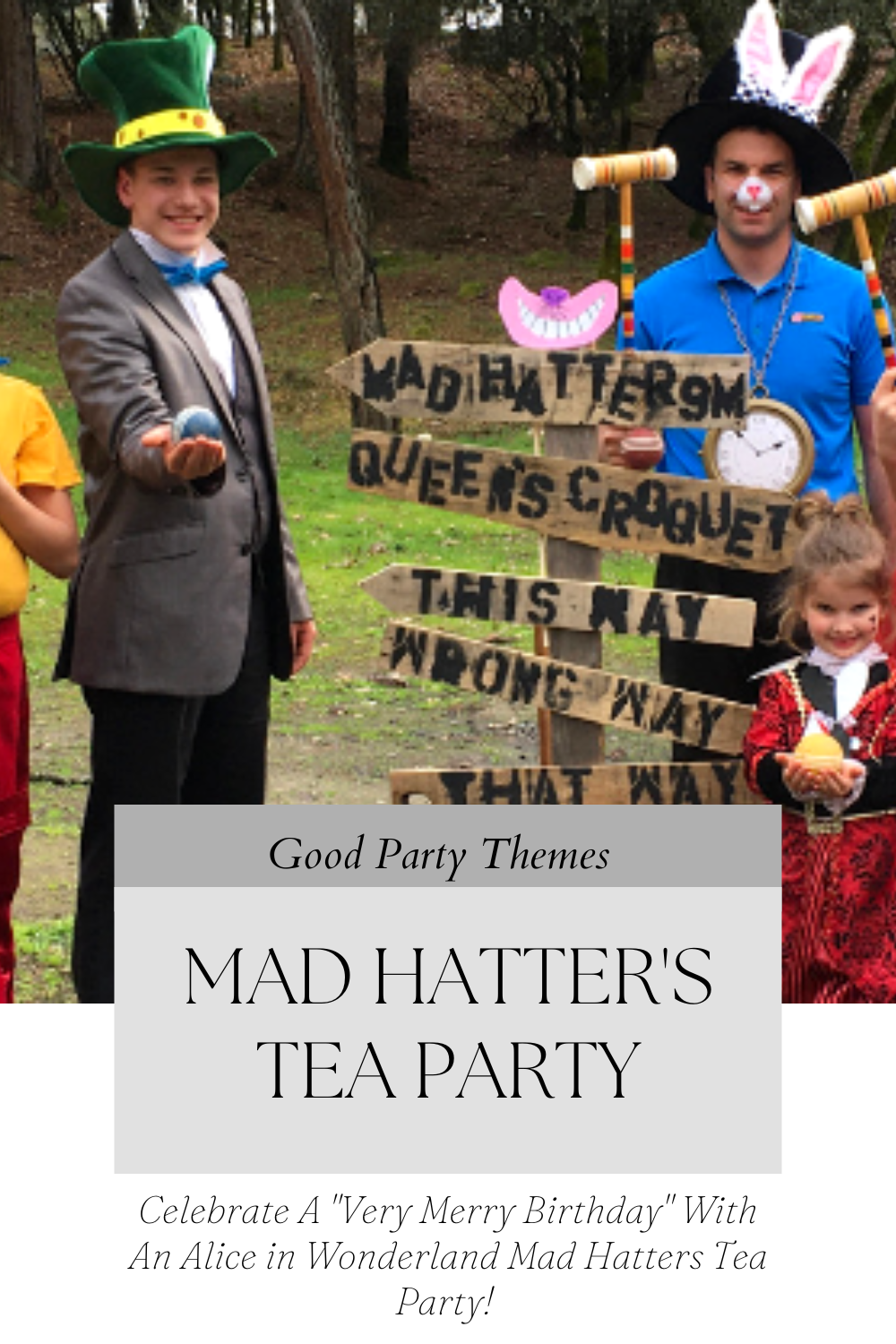 a mad hatters tea party theme blog image