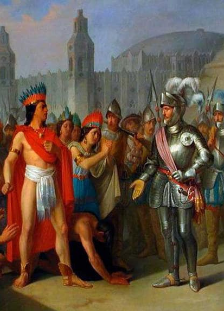 The meeting of Cortes and Montezuma