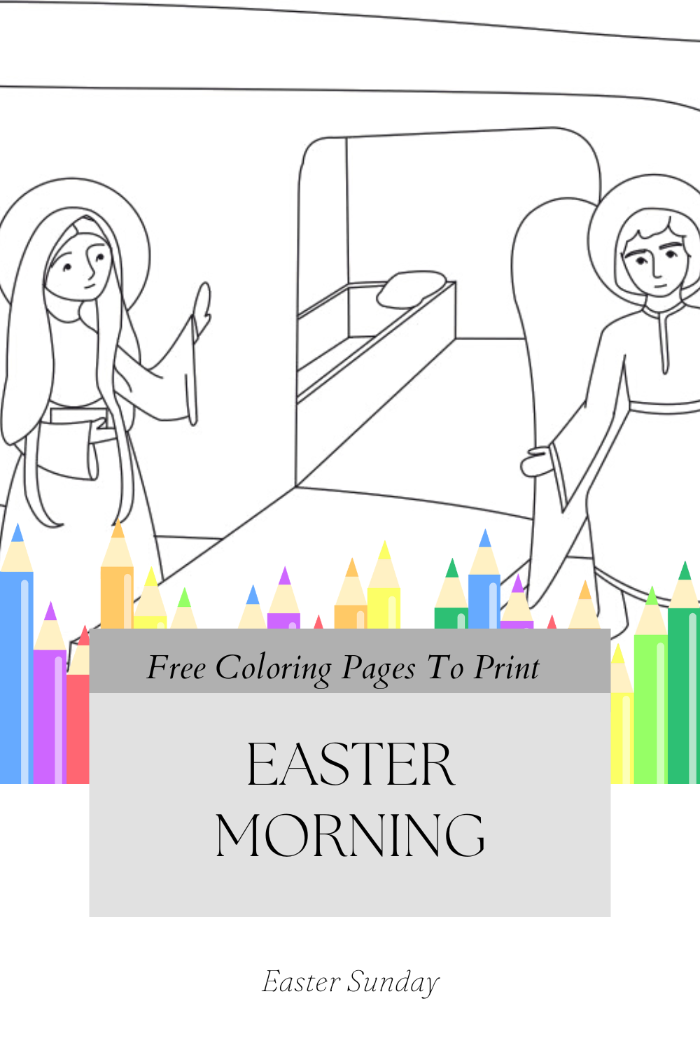 Easter morning coloring page blog image