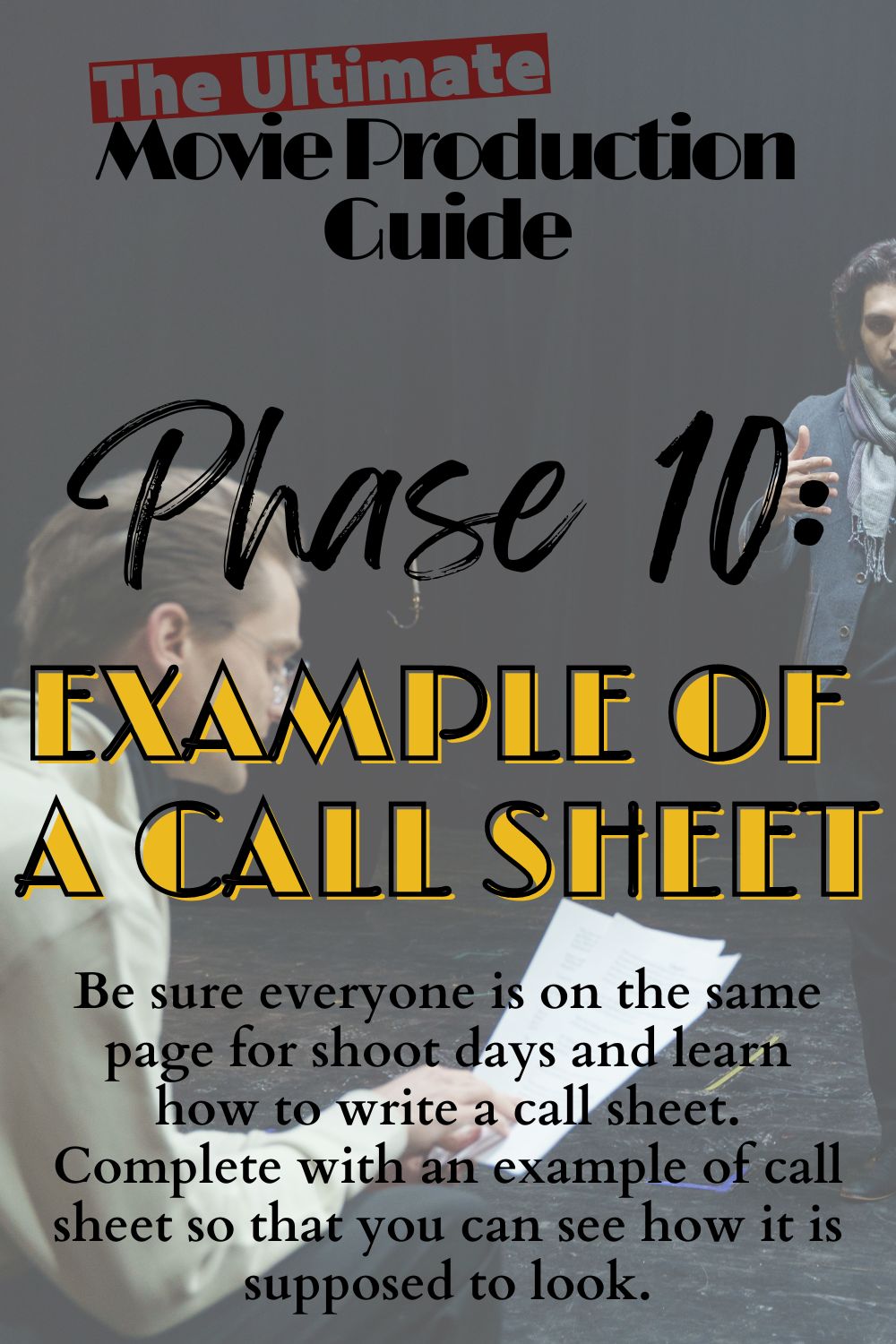 Example of a call sheet Example of a call sheet