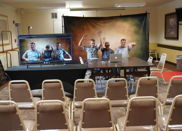 tech crew testing Skype call tech crew testing Skype call