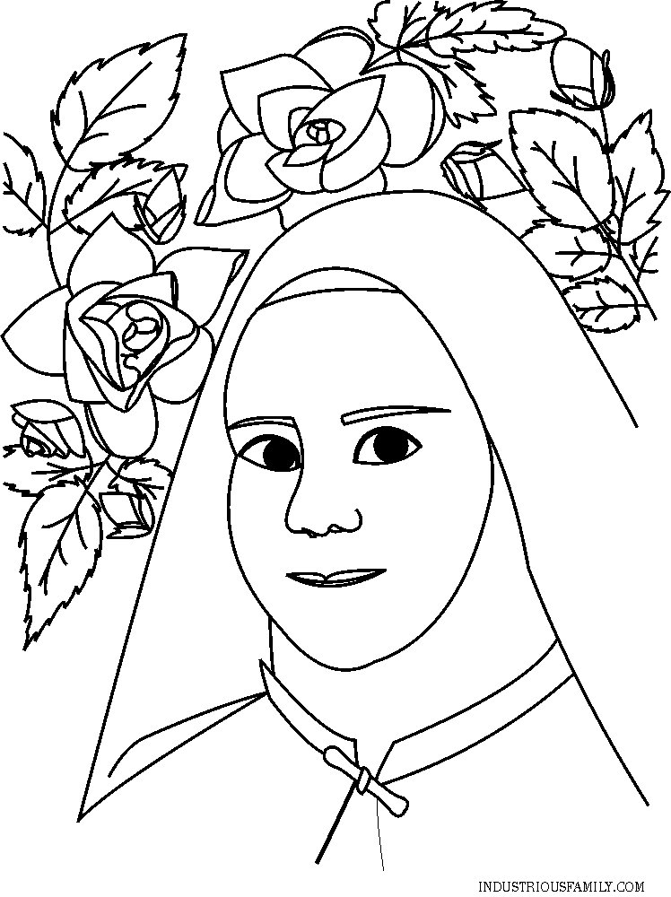 Free St Therese Coloring Page
